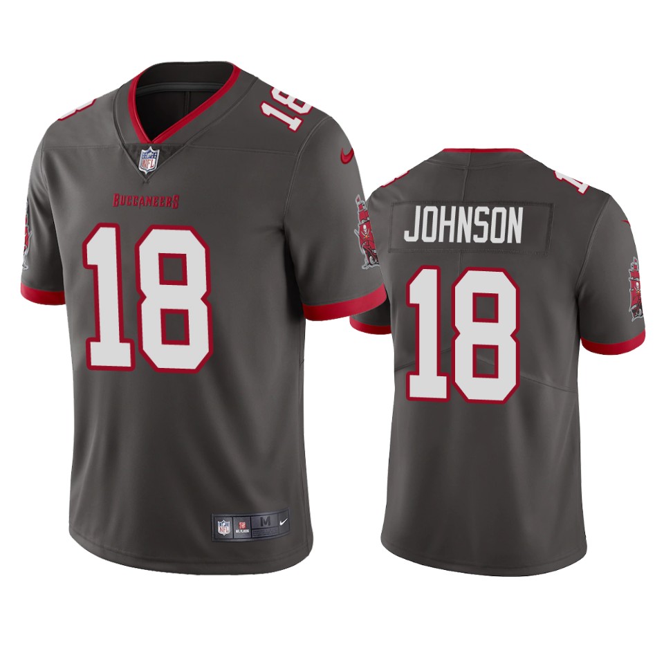 Tampa Bay Buccaneers Men Nike NFL  #18 Tyler Johnson Pewter Vapor Untouchable Limited Jersey->tampa bay buccaneers->NFL Jersey